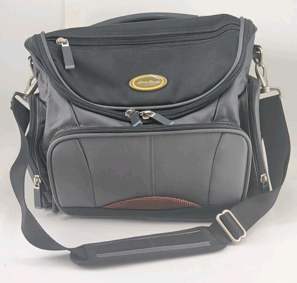 Eddie Bauer Cabin Mate Carry-On Bag Gray Black Travel Tote Duffle Multi Pocket